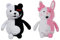 2 Danganronp Plüschtiere, Schwarzer Bär Rosa Bär Plüschpuppe, 25cm Cartoon Stoffpuppe Für Männer Frauen