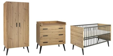 Schardt Kinderzimmer Set Morris Oak 4-teilig Schrank 2 Türen