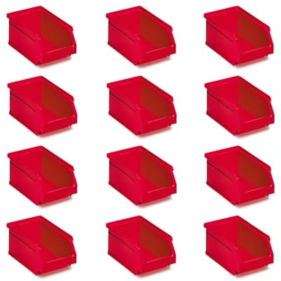 Tayg Packung mit 12 Schubladen aus Kunststoff, stapelbar, Nr. 54, Organizer für Schrauben, Schubladen, Aufbewahrungsbox, rechteckige Kunststoffeimer, 33,6 x 21,6 x 15,5 cm
