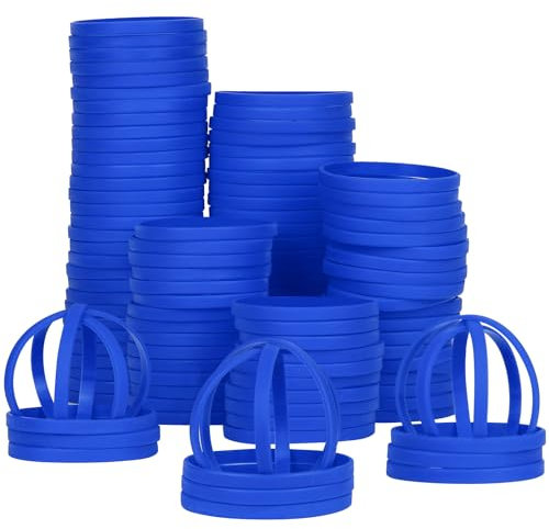 LVNRIDS 100 pezzi Braccialetti in silicone per Adolescenti, 7 inch Lunghezza Sport Braccialetto Elastico per Ragazzi Ragazze Insegnante Studente Partito Decorazioni Blu