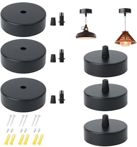 TOPBELIEF 4 Piezas Rosetones Techo, Rosetón De Techo De Metal, Rosetones Techo Lampara, Embellecedor Para Lámpara, Soporte Lampara Techo, Accesorios Montaje Necesarios Para El Montaje Lámparas Techo