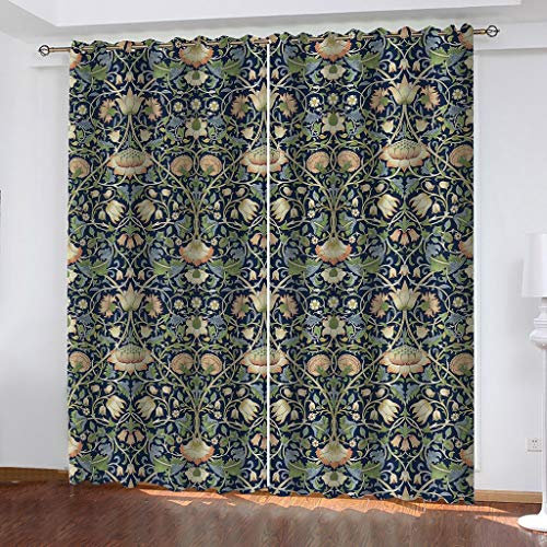 MAYNUO Verdunklungsvorhänge 3D Rosa Lotusblume Muster Gardinen Mit Ösen Blickdichte Vorhänge Für Schlafzimmer Wohnzimmer 200x160 cm Vorhang Kinderzimmer Junge, 2Er Set Gardinen Mit Ösen, Abdunkelnde