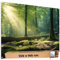 TRIOSK Sichtschutz Garten Deko Zaun Plane Blickdicht groß mit Zaunblende Motiv Wald Lichtung Sonne für Zaunelement Doppelstabmatten Stabmattenzaun Gartenzaun PVC 250x180 cm