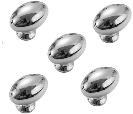 EBETA Schrankknöpfe Oval Möbelknöpfe Schubladenknopf Kommode Küchengriffe Luxus Möbelgriffe Zinklegierung Schrankgriffe (Silver, 12 Stück)