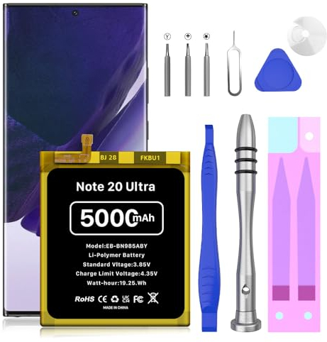 Akku für Samsung Galaxy Note 20 Ultra 5G, 5000mAh EB-BN985ABY Hoher Kapazität Ersatzakku für Samsung Galaxy Note 20 Ultra 5G (N986B) mit Reparaturwerkzeug-Kits
