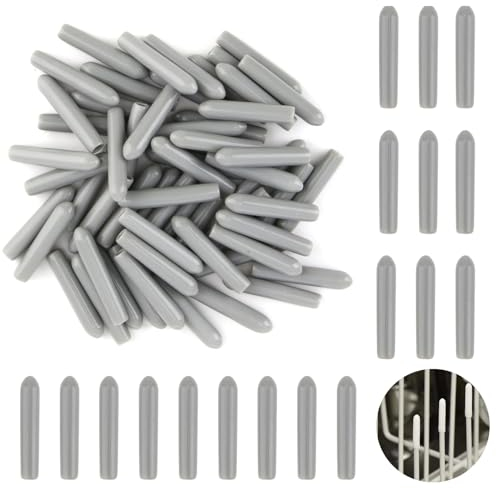100 PCS Tapas para Estante de Lavavajillas, Tapas Accesorios Universal de Lavavajillas de PVC Funda Protectora para Cesto de Lavavajillas Compatible con Cualquier Marca (3MM Diámetro Interior)