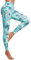 FLYILY Damen Yoga Leggins Frauen High Waist Prägedruck Slim Fit Fitnesshose für Gymnastik Lange Sportleggins Stretchhose(8-GreenPaisley,L)