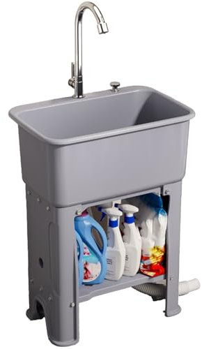 HDZNDH Portátilde Plástico Fregadero、con Grifo Independiente Fregadero Cocina、con Drenaje con Un Solo Botón Fregadero Camping、Fregadero De Cocina Comercial ,Apto para Cocinas, Lavaderos Y Baños.