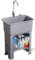 HDZNDH Portátilde Plástico Fregadero、con Grifo Independiente Fregadero Cocina、con Drenaje con Un Solo Botón Fregadero Camping、Fregadero De Cocina Comercial ，Apto para Cocinas, Lavaderos Y Baños.