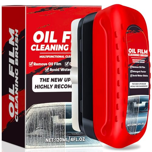 Automotive 0il Film Cleaning Brush 120ml, Liquido Lavavetri Auto, Pulizia Vetri Auto, Antiappannante Vetri Auto, Anti Appannamento Pulitore Idrorepellente Vetri Auto, Oil Film Cleaning Brush