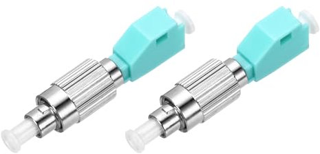 Sourcing Map Fiber Optic Coupler FC Male to LC Female OM3 Multi-Mode Simplex Fiber Optical Cable Adapter, 2 Pack, Blue