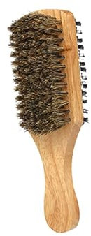 WOONEKY Doppelseitige Tragbare Bartbürste mit Wildschweinborsten und Holzgriff für Herren Bartpflege und Präzises Bartstyling Zuhause