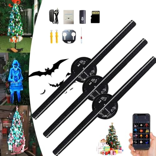 Projecteur hologramme ventilateur 3D arbre de Noël,Projecteur de ventilateur LED hologramme 3D,Arbre de Noël hologramme 3D