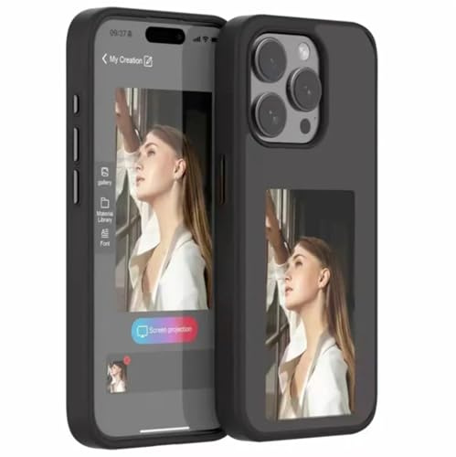 Mycotech Handyhülle Schutzhülle mit E-Ink-Display für iPhone 13 Pro – NFC-fähig Smartphone Case zur individuellen Anzeige von Bildern, Fotos und Texten (13 Pro)