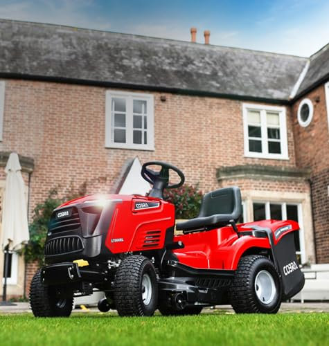 Cobra LT86HRL Ride-On Lawn Mower, 86 cm Cutting Width, Garden Tractor, Red