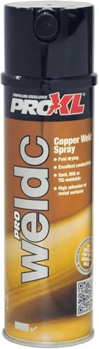 PROXL Copper Weld Spray Aerosol, 500ml, Fast-Drying Copper Welding Primer, Excellent Conductivity, High Adhesion to Metal, Compatible with SPOT, MIG and TIG Welding