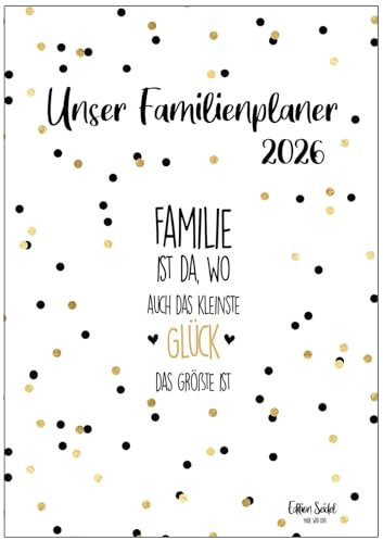 Edition Seidel Premium Familienplaner XL 2026 Familienkalender Familientimer Familien Kalender Wandkalender DIN A3 5 Spalten (Design Dots)