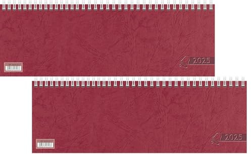 Glocken Querterminbuch (2025), 2 Seiten = 1 Woche, 297 × 105 mm, 112 Seiten, Karton-Umschlag (rot, 2)