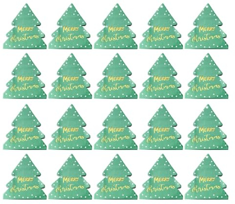 Albero di Natale e decorazioni Tovaglioli di carta a forma di albero di Natale 16,5x15,5 cm, 20 pezzi