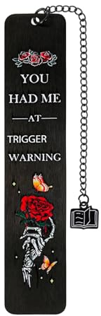 Dark Romance Bookmark Gothic Lesezeichen Mit Totenkopf Und Rosenmotiv, Edelstahl Aesthetic Page Marker Holder Für Bücherliebhaber,Adults Readers 13 X 2,6 Cm