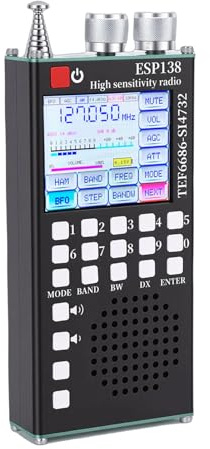 Jectse Vollbandradio, Dualsystem TEF6686 und SI4732 mit 5.0, 2,4-Zoll-Touchscreen, FM LW MW SW AIR SSB-Bändern, DSP-Rauschunterdrückung, für Amateurfunk-Enthusiasten