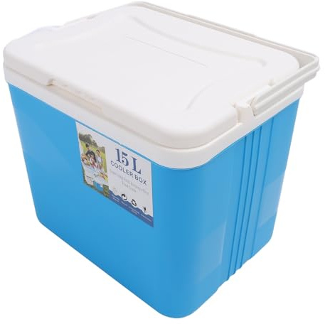 BONKZEBU 15L Tragbare Isolierte Kühlbox, Effiziente Kühlung, Harte Kühlbox für Outdoor-Angelcamping, Lebensmittelechtes EPS-Material für den Familiengebrauch (Blau)