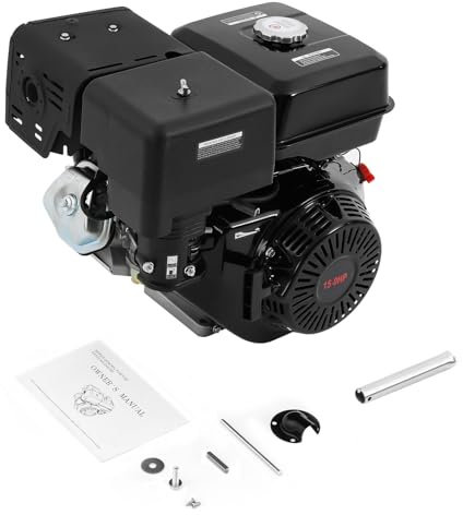 MIIWWOWO 4 Stroke Petrol Engine 420cc 15HP, 9700W Gasoline Engine 3600RPM with Low Oil Alarm, Air Cooled OHV-Motor for Pressure Washer Generator Go Kart Log Splitter