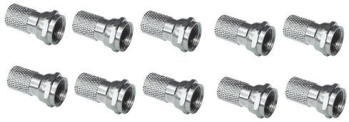 F-Stecker 4mm Aufdrehmontage, 10 Stück