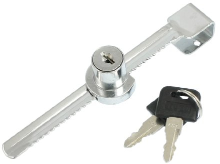 sourcing map Schloss und Schlüssel für Glas-Schiebetüren von Schaukästen, gezahnt, silberfarben de