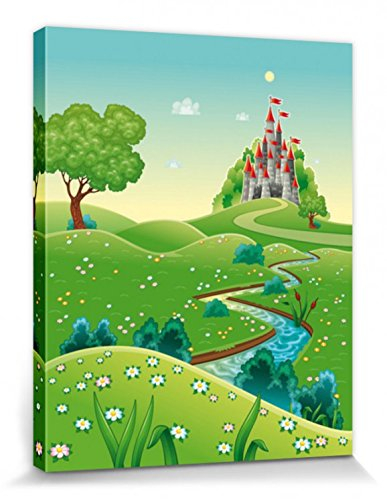 1art1 Kinderwelten Poster Der Weg Zu Meinem Schloss Bilder Leinwand-Bild Auf Keilrahmen | XXL-Wandbild Poster Kunstdruck Als Leinwandbild 50x40 cm