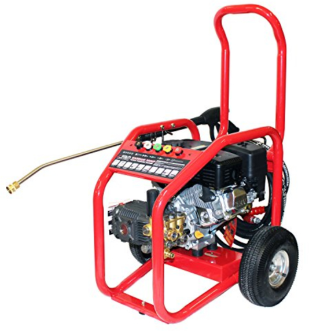 Kiam Warrior 3000P Petrol Power Pressure Washer 6.5HP 4 Stroke Engine | 3000PSI / 206 Bar Rated | 12.6 LTR/Min Water Flow | 5 Quick Release High Jet Nozzles | Driveway Patio Car Block Paving Cleaner