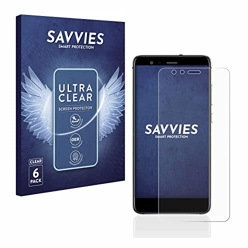 Savvies 6 Stück Schutzfolie für Huawei P10 Lite Displayschutz-Folie Ultra-Transparent