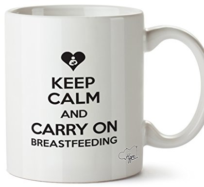Hippowarehouse Keep Calm and Carry On Breastfeeding Printed Mug Cup Ceramic 10oz