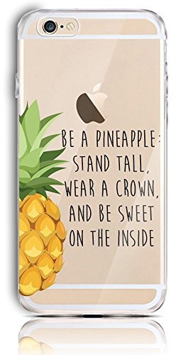 Per iPhone 6 Plus 6S Plus Cover, CrazyLemon Custodia protettiva in silicone flessibile in gomma TP trasparente per iPhone 6 Plus / 6S Plus 5,5 pollici - Ananas