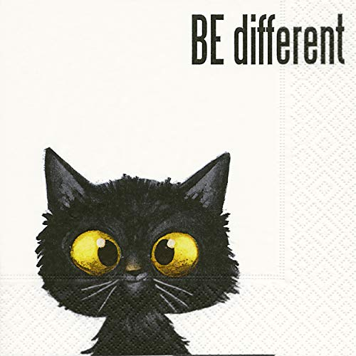 20 Servietten Katze Tiere Sprüche Different 33x33 cm