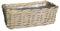terracotta-toepfe-de Pflanzkorb 50 x 16 cm Weide graubeige, kein Kunststoff !! Blumen Pflanzgefäß Blumentopf Korb Landhaus eckig