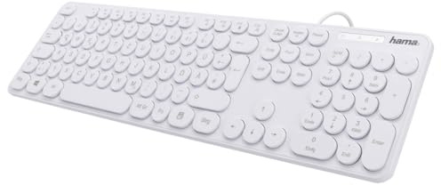 Hama KC-500 USB-Tastatur Deutsch, QWERTZ, Windows® Weiß Multimediatasten