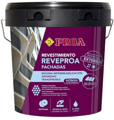 Proa. Pintura plástica satinada PROA antimoho, CORUÑA. 15 L