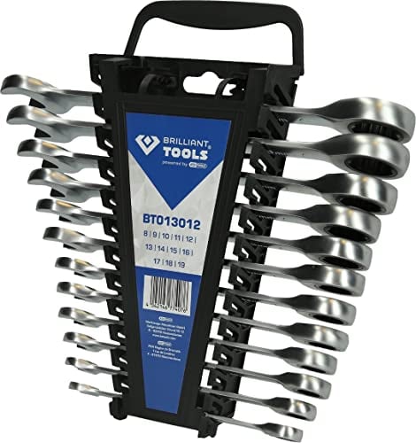 BRILLIANT TOOLS BT013012 Ratschenringschlüssel, 12-tlg [Powered by KS TOOLS]