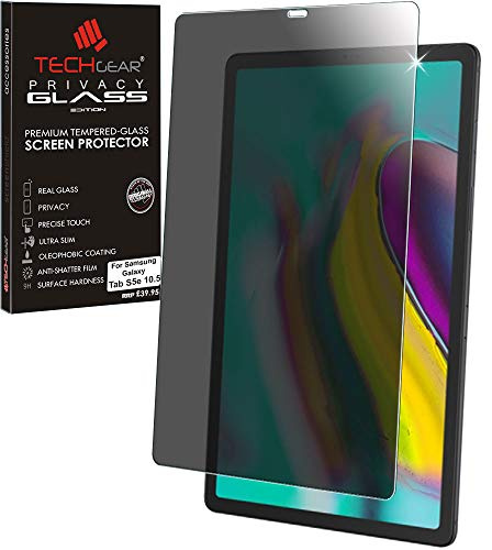 TECHGEAR Anti Spy Screen Protector Compatible for Samsung Galaxy Tab S5e 10.5 (SM-T720 / SM-T725 Series) - PRIVACY GLASS Edition Genuine Tempered Glass Screen Protector Guard Cover