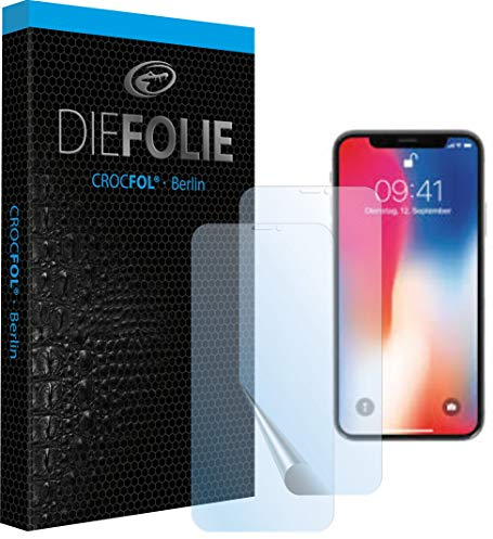 Crocfol Schutzfolie vom Testsieger [2 St.] kompatibel mit Apple iphone XR - selbstheilende Premium 5D Langzeit-Panzerfolie - für vorne, hüllenfreundlich