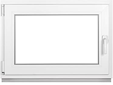 Komforta Kunststofffenster - Kellerfenster Weiß Argon Isoglas BxH: 950 x 800 mm Garagenfenster/Gartenhaus Fenster BxH: 95 x 80 cm 3-fach Verglast Din Links Funktion Dreh Kipp Fenster