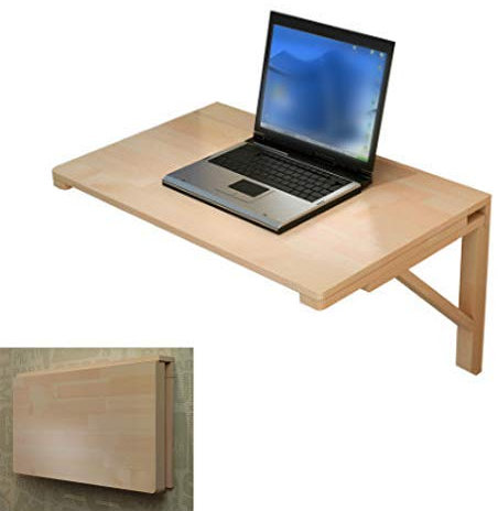 KDDEON Schwimmender Wandklapptisch aus Massivem Holz,Multifunktions Computertisch,Esstisch,Schreibtisch,Küchentisch,für Balkon,Bad,Büro,14 Größen,mit Schrauben (70x40cm/28x16in)