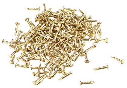 sourcing map 500 Stück Kleine Messingnägel 1X8mm(DxL) für Holz DIY Dekorative Bilder Boxen Haushaltszubehör Messing Ton