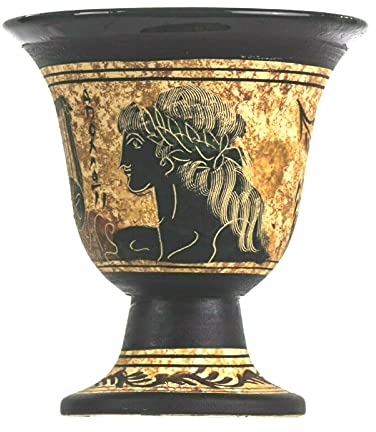 Pythagoras Tasse der Gerechtigkeit, pythagoreiische Messe, antiker griechischer Gott, Apollo, handbemalt, Keramik, nutzbar