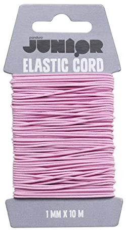 Panduro Elastischer Faden, Elastische Schnur, Gummiband Rund 1mm, 10 Meter, für Armbändern, Halsketten, Schmuck Herstellung und DIY (Rosa)