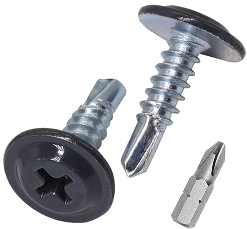 SKIR'CO Lot de 150 vis autoforeuses peintes 4,2 x 16 mm, tête de réglage modifiée Phillips Vis à tôle Tête gaufrée (150, Gris Anthracite RAL 7016)
