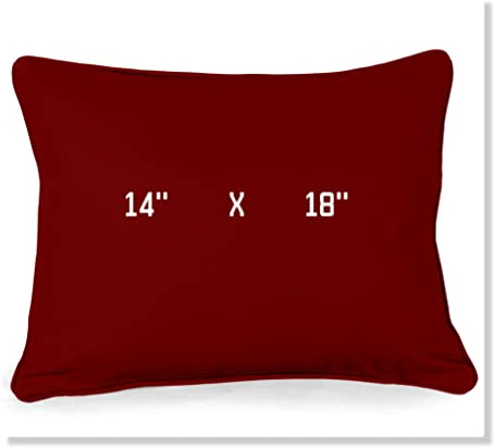 ARLINENS Rectangle/Oblong Plain Dyed Soft Decorative Cushion Covers 100% Cotton Cover for Home Decor Decoration Sofa couch Bed & Chair with Piped Edge (14x18,Red)