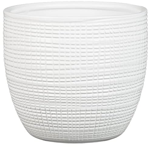 Scheurich Corteza, Blumentopf aus Keramik, Farbe: Panna, 25,5 cm Durchmesser, 22,1 cm hoch, 8 l Vol.