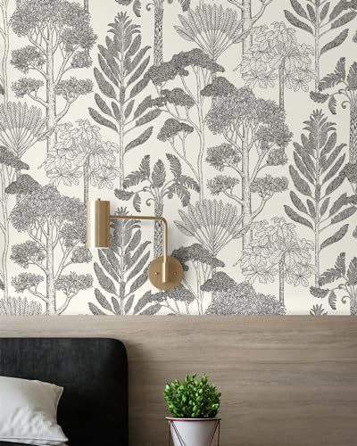 Lativo Forest Vintage Peel and Stick Wallpaper for Bathroom Waterproof Boho Contact Paper for Cabinets/Drawers Tree Self Adhesive Removable Wallpaper for Bedroom Retro Farmhouse Vinyl 17.3inW 78.7inL